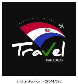 Vector travel company logo design - Country travel agency logo - Country Flag Travel and Tourism concept t shirt graphics - Travel Paraguay Symbol - vector illustration