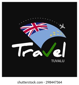 Vector travel company logo design - Country travel agency logo - Country Flag Travel and Tourism concept t shirt graphics - Travel Tuvalu Symbol - vector illustration