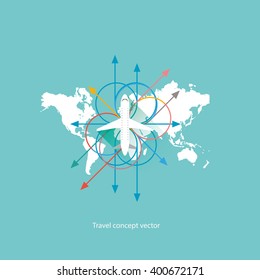 Vector Travel Concept. Flat design illustration.