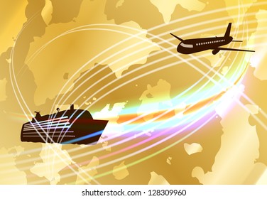 vector travel conceptual background, eps10 file, gradient mesh and transparency used, raster version available
