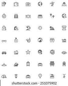  Vector travel equipment and metaphors icon set