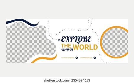 Vector travel facebook cover design 