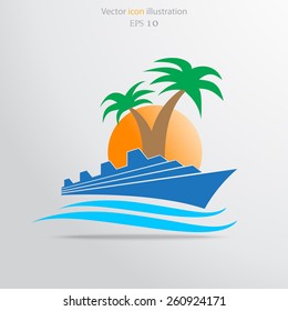 Vector travel flat icon illustration.