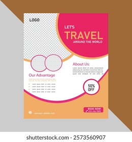 Vector travel flyer and travel agency poster template design