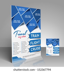 Vector Travel Flyer, Magazine Cover & Poster Template