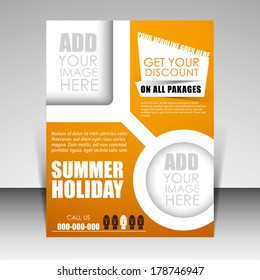 Vector Travel flyer, magazine cover.