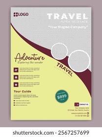 Vector travel flyer template best