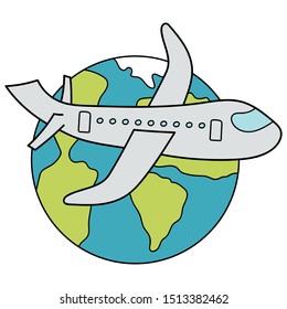 Vector travel Icon doodle style
