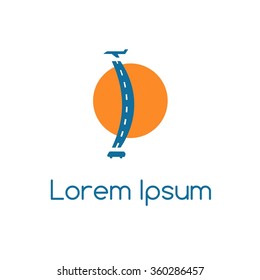 Vector of travel icon. Hotel resort beach sea sun relaxation. Travel logo for the company. Other companies. Illustration.