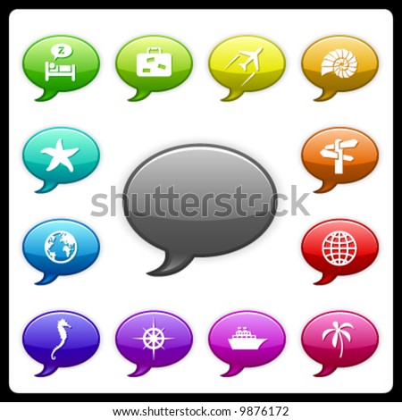 vector travel icon set