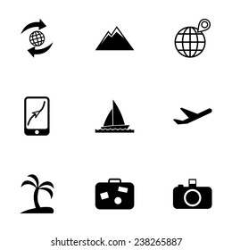Vector travel icon set on white background