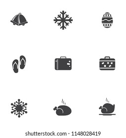 vector travel icons set - hotel and tourism vacation sign symbols - holiday icons