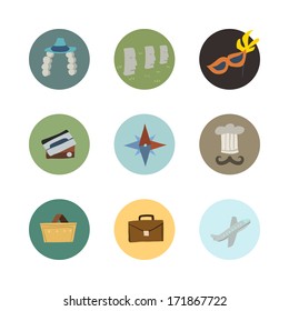 Vector travel icons set. Part 2.