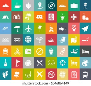 vector travel icons, vacation and tourism icons, hotel icons