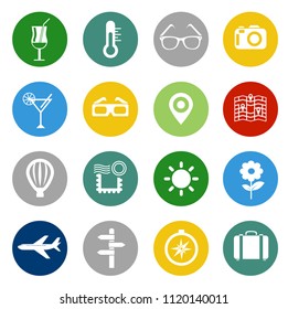 vector travel icons, vacation and tourism symbols. hotel service icons