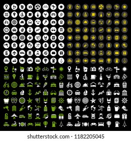 vector travel icons, vacation and tourism icons, hotel icons