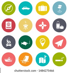 vector travel icons, vacation and tourism icons, hotel icons