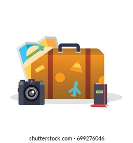 Vector travel illustration, summer