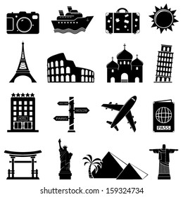 Vector travel and landmarks icons