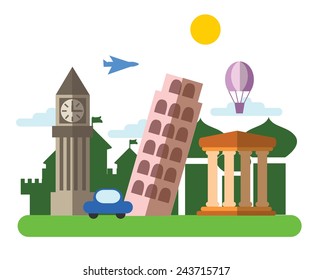 Vector travel landscape