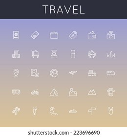 Vector Travel Line Icons