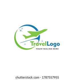 Diseño del logotipo de viaje vectorial Buena ilustración para pegatinas, banderas, iconos y más