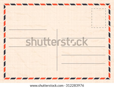Vector travel postcard with paper texture