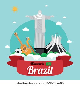 Vector travel poster of Brazil.