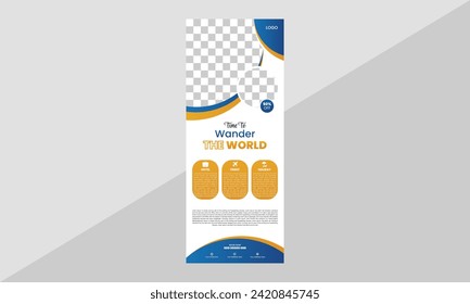 Vector Travel Roll-Up Banner Design Template