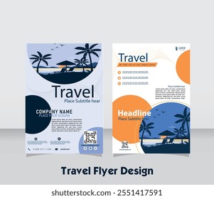 Vector travel sale flyer template Template vector design for Brochure, Annual Report, Magazine, Poster, modern, Presentation, Portfolio, Flyer, infographic, layout modern with blue