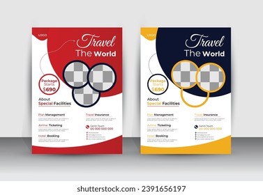 vector travel sale vertical business flyer template