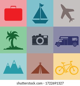 Vector Travel Set Icon Logo 