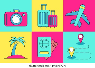 Vector Travel Set Icon Logo 