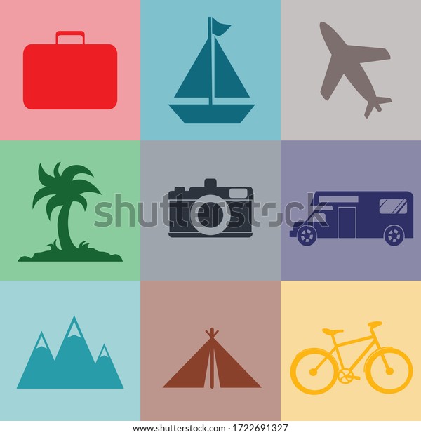 Vector Travel Set Icon Logo
