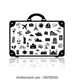 Vector travel suitcase