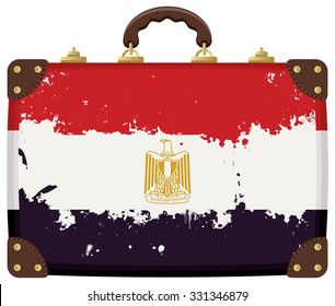 Vector Travel suitcase with a Egyptian flag