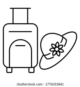 Vector travel suitcase icon illustration