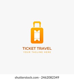 Vektorgrafik-Reisekartenlogo, Kombi-Ticketsymbol mit Koffersymbol, für Reisebürologo