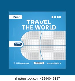 vector travel tour instagram post or social media post template.
