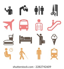 vector travel and tourism set of icons