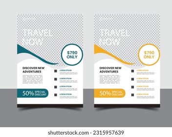 turismo de viajes vectores y viaje   plantilla de folleto