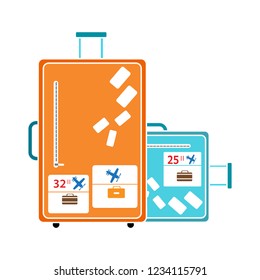 Vector Travel Tourist Bag Isolated Icon - Suitcase Illustration Sign . Hotel Bag Sign Symbol