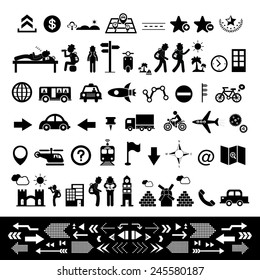 vector traveler explorer icon set 