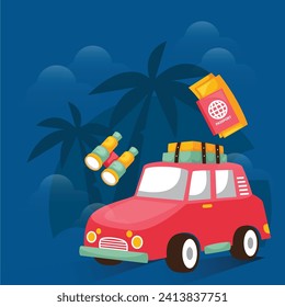 Vektorgrafik-Design für das Reisekonzept. Urlaubsgrafik