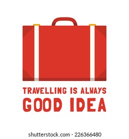 Vector traveling quote. Flat graphic design.