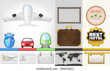 vector traveling and transport collection illustration