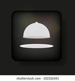 vector tray icon on black. Eps10