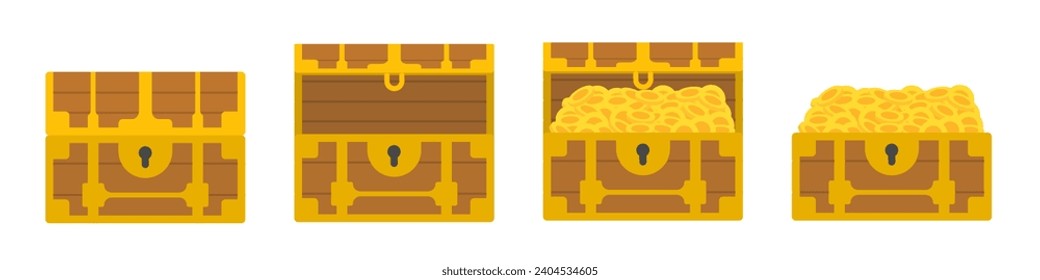 vector treasure chest containing gold coins