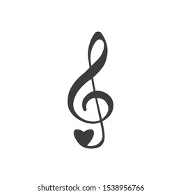 Vector Treble Clef music note icon