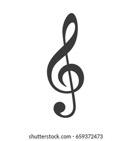 Vector Treble Clef music note icon